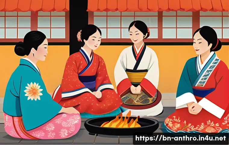 문화인류학 이론 - **Prompt:** A vibrant, painterly illustration capturing the essence of diverse cultural traditions c...