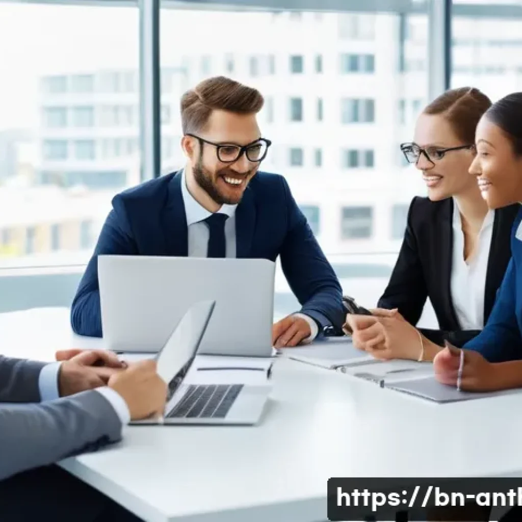 문화 간 커뮤니케이션 - **Prompt 1: Intercultural Workplace Harmony**
    A vibrant, modern office environment bustling with...